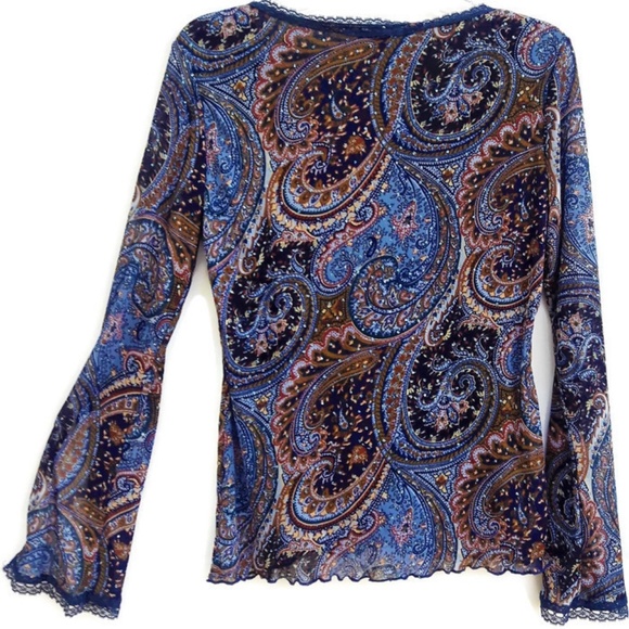 Jessica Max Y2K Top Pullover Embellished Lace Sparkle USA - Picture 3 of 8